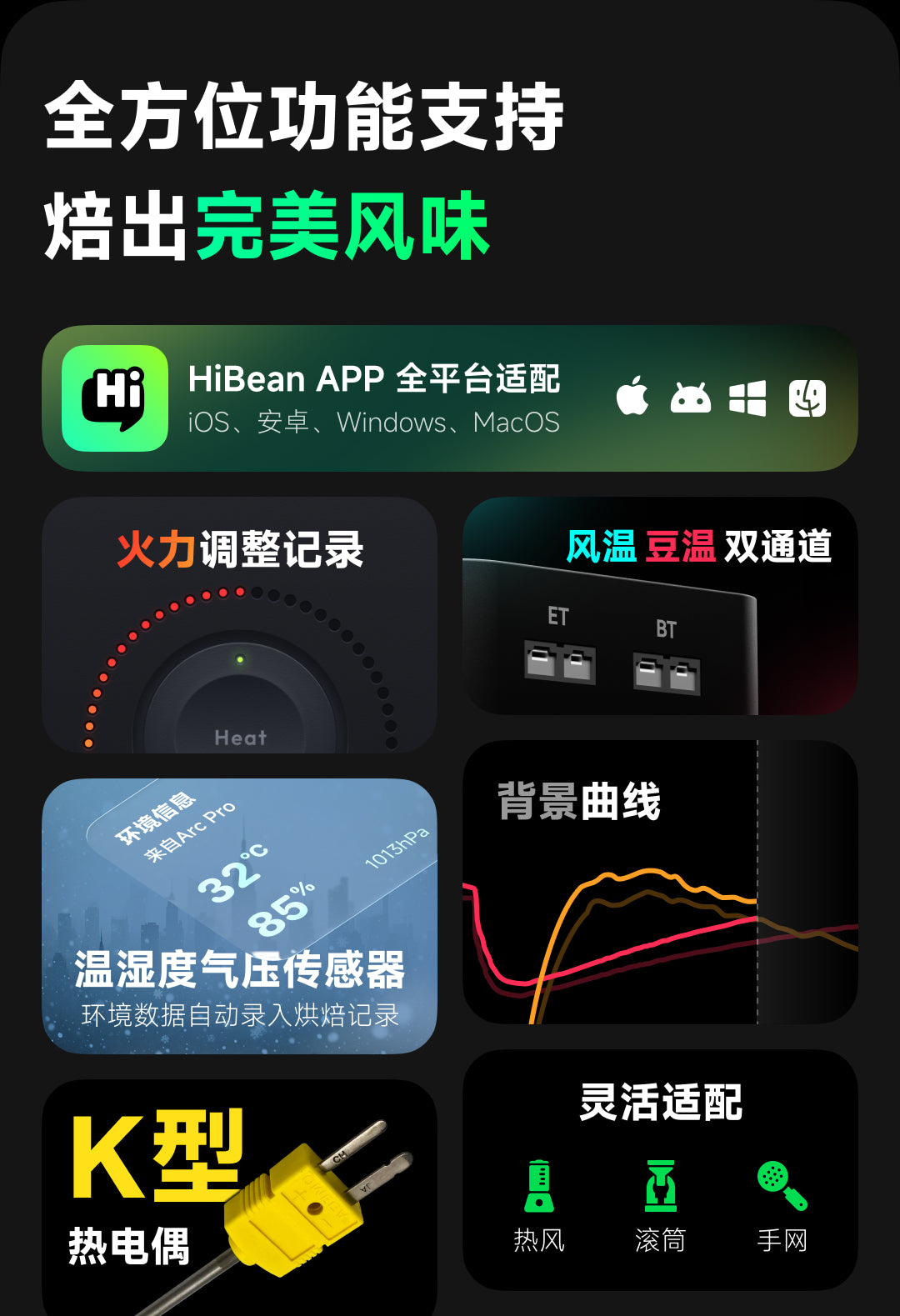 HiBean Arc Pro: Dual Thermocouple Meter with Environ. Sensing